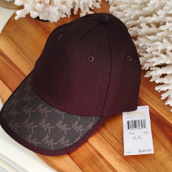 Michael Kors Accessories - Michael Kors 🔥 NWT 🔥 Brown Cap With Logo Leather Accents On The Brim.